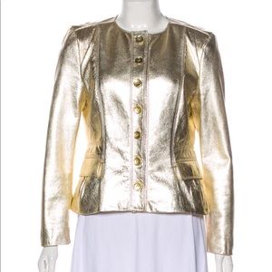 Burberry Structured Leather Jacket - Off White